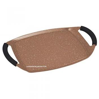 Plancha de Inducción Suinga 47 cm Marrón con Revestimiento de Piedra Antiadherente y Doble Asa de Silicona