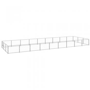 vidaXL Dog Kennel Silver 27 m² Steel