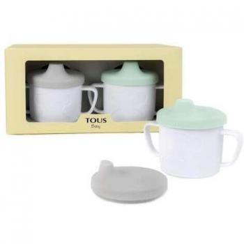 TOUS BABY - Set de 2 tazas para tu bebé. Color verde y gris