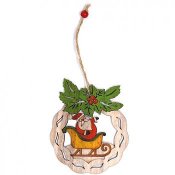 Colgante Papá Noel de Madera 12 cm