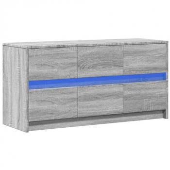 Mueble de TV con LED madera ingeniería gris Sonoma 100x34x50 cm
