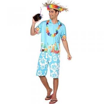 Disfraz Hawaiano Azul para Hombre Adulto Talla M-L