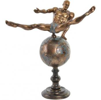 Figura decorativa de resina gimnasta en postura moderna (29 x 16 x 33 cm)