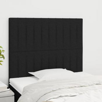 Cabeceros de tela negro 90x5x78/88 cm - Juego de 2 unidades