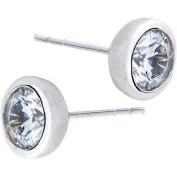 Pendientes Itemporality plata con circonita blanca de 7 mm