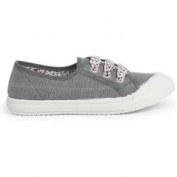 Zapatillas de lona para niños con punta de goma y cordones