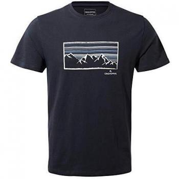 Craghoppers Calvino Short Sleeved Camiseta, Hombre, Blue Navy Mountain, Small