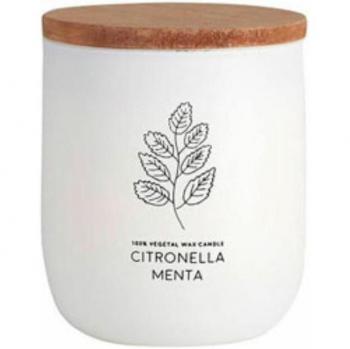 Cerabella Vela aromática de Citronela y Menta en vaso blanco 7x9cm