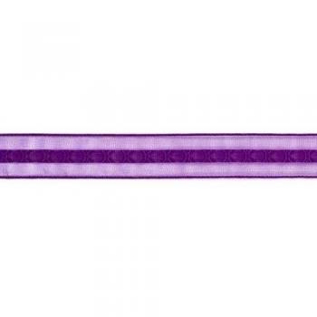 Nastro.625-raso bordo velato, Woven Center Dot/uva