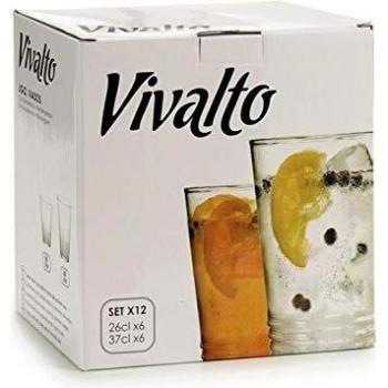 Vivalto S3602024 Set de Vasos, 12 Piezas