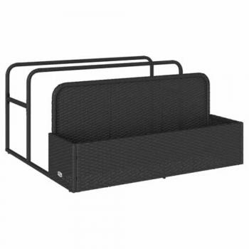 Black Poly Rattan Poolside Float Storage Organizer 110x100x57 cm