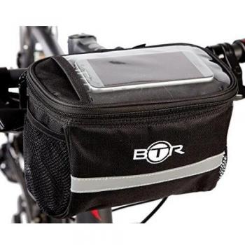 BTR - Alforja Bolsa de Almacenamiento para Manillar de Bicicleta con Soporte para mapas y GPS & Pantalla Transparente de PVC para Móvil o Tableta