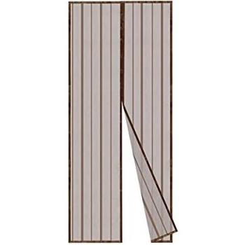 Sekey Cortina Magnética de Puerta a Prueba de Mosquito para Puertas de Madera, Puertas de Hierro, Puertas Metálicas, Puertas del Balcón, Puertas de RV, Cierre Magnético Automático, 210 x 90 cm, Marrón