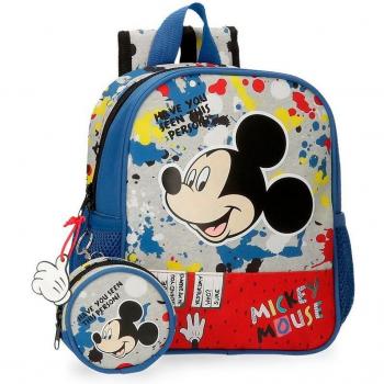 Mochila Infantil Disney Mickey Mouse Colour Mayhem Adaptable 21x25x10cm con Portachupete