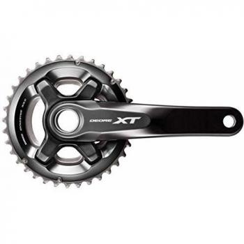 SHIMANO Kettenradgarnitur 'Deore XT' FC-M8000 Mod.16 Hollowtech II, für 2-/11-fach, SB-verpackt, schwarz Mit BSA Lagerschalen für 68/73mm Gehäusebreite, ohne Kettenschutzring, 26/36Z., 170mm, Kettenlinie 51,8mm