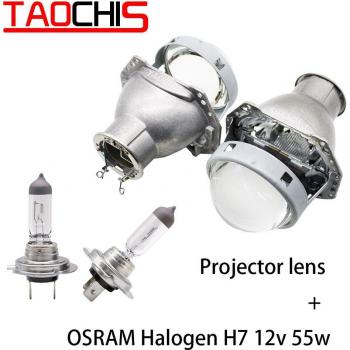 Cabeza de Luz TAOCHIS 3.0 Pulgadas Hella 3R G5 Bi Xenón con Lente Proyector y Bombillas LED H7 Halógeno
