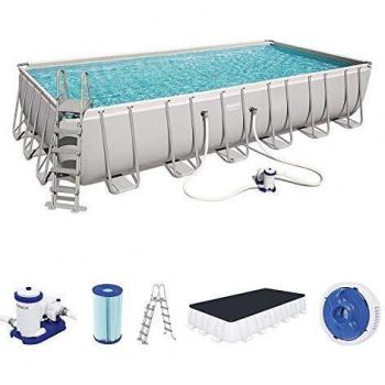 Piscina Desmontable Tubular Bestway Power Steel 732x366x132 cm con Depuradora de Cartucho de 9.463 L/H