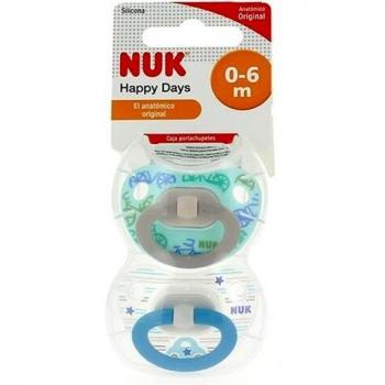 Nuk Chupete Orthodontic Latex T1 para 0-6 Meses, Pack de 2 Unidades
