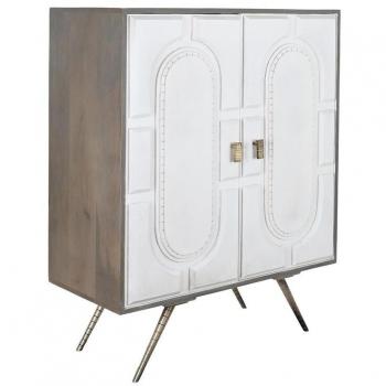 Aparador DKD Home Decor Gris Dorado Blanco Latón Madera de mango (93 x 41 x 114 cm)