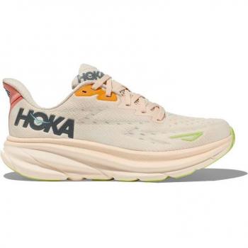 HOKA Women's Clifton 9 Road Running Shoes, Color: Vanilla/Astral, Size: 4.5 US (6 B)