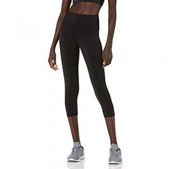 Amazon Essentials Legging Deportivo Tipo Capri de Talle Medio de Alto Rendimiento Mujer, Negro, M