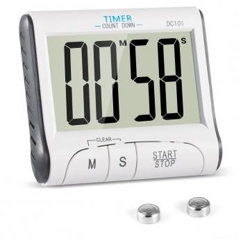 Temporizador de Cocina, YXwin Digital Temporizador Timer Cocina Magnético 24 Horas Reloj Despertador con Pantalla LCD de Gran Tamaño Retráctil Soporte