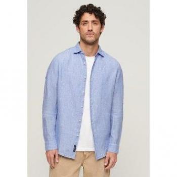 Superdry - Camisa de hombre de manga larga de lino Studios