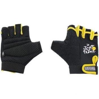 Tour de France Half F - Guantes para manejar la bicicleta unisex, color negro / amarillo, talla L