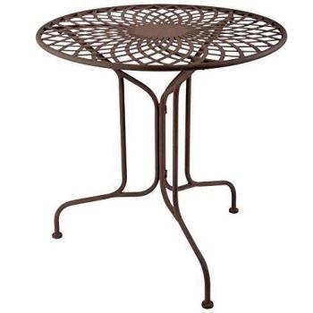 Mesa de metal estilo inglés antiguo MF007 de Esschert Design, color marrón