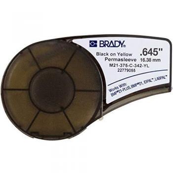 Brady ( M21-375-C-342-YL ) Manguito de poliolefina termorretráctil PermaSleeve para BMP21-PLUS; BMP21 16.40 mm x 2.10 m Negro sobre amarillo