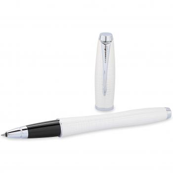 Parker Urban Premium - Bolígrafo de tinta gel de punta fina cromado con caja, color perla y metal, con grabado