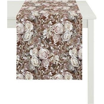 Apeltstoffe 3308 _ 48 x 140 _ FB. 20 Camino de mesa, algodón, beige, 48 x 140 x 0.5 cm