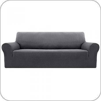 UMI. by Amazon Funda Elastica para Sofa Ajustable 4 Plazas Gris