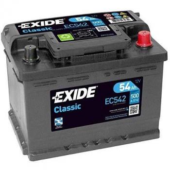 Batería Exide Classic EC542 de 12V, 54Ah y 500A con Dimensiones 242x175x175mm