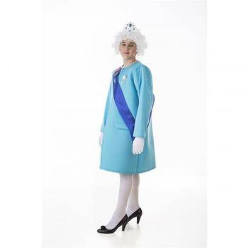 Disfraz para Adultos Elizabeth II Reina - BB Carnival, incluye vestido largo con detalles dorados, tiara, guantes y collar