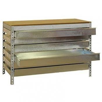 Banco de trabajo BT5 con cajón Simonwork Galva/Madera Simonrack 842x1510x760 mms - banco de trabajo con cajones - mesa con cajones 600 Kgs de capacidad por estante