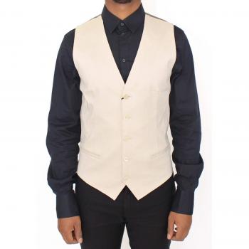 Dolce & Gabbana Beige Cotton Stretch Dress Vest Blazer - IT48 | M