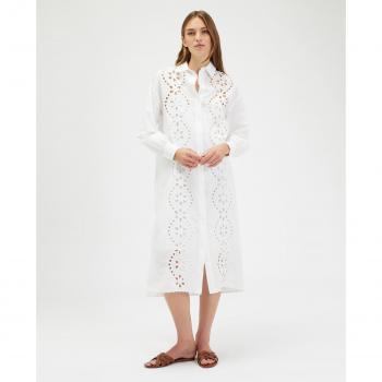 Motivi - Vestido camisero con bordado inglés