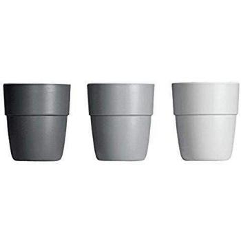 Done By Deer Yummy Mini - Pack de 3 vasos, color grey