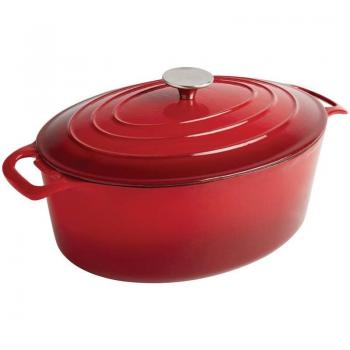 Cocotte Ovalada Roja de Hierro Fundido 5L - Vogue