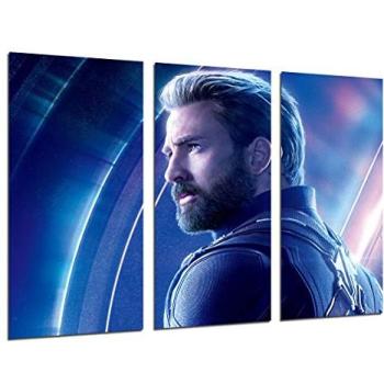 Set de 3 Cuadros Decorativos de Superhéroes - Capitán América y Los Vengadores, Impresión Digital en Madera XXL