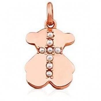 Colgante Super Power de Plata Vermeil rosa con Perlas