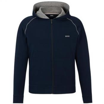 BOSS Hombre Chaqueta Sudadera con Capucha Mix & Match Jacket H, Algodón elástico, color azul marino, talla L