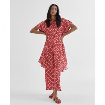 Pantalón ancho de mujer cropped con monograma