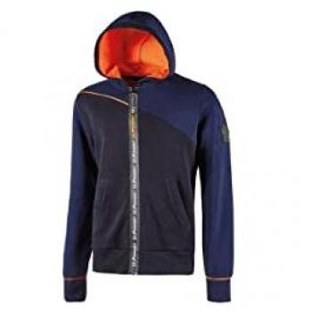 Felpa U-Power Jupiter Azul Profundo con Cremallera y Capucha Talla M