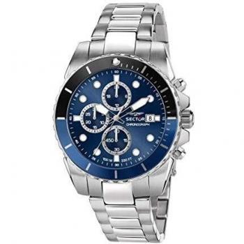 Sector 450 Men's Chronograph Watch 43mm Stainless Steel Blue Dial 100M Water Resistant