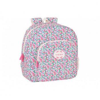 Mochila Escolar VMB Rosebloom Rosa Adapt. Carro