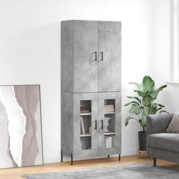 Aparador Alto de Madera Contrachapada Color Gris Hormigón 69,5x34x180 cm