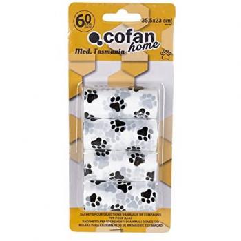 Pack 4 Rollos de Bolsas para Excrementos de Mascotas - 15 Unidades por Rollo - Medidas: 35,5 x 23 cm