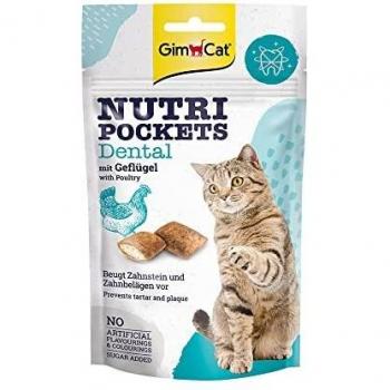 GimCat Nutri Pockets Dental con Aves Snacks para Gatos - 60 g
